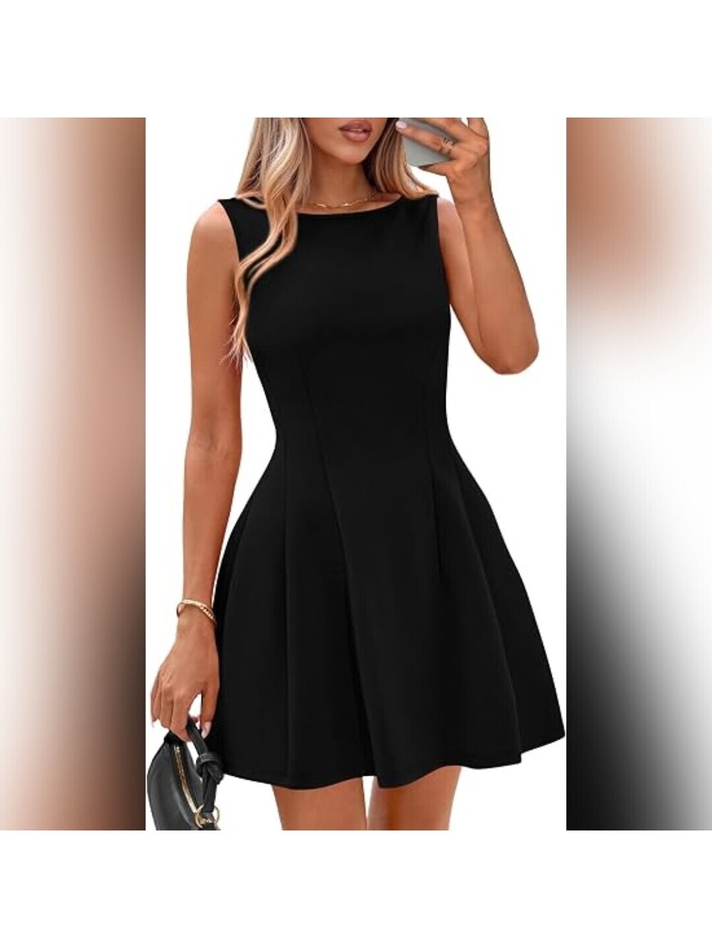 NWT IWD Elegant Boat Neck Sleeveless Cocktail Party Short Mini Dress, XS